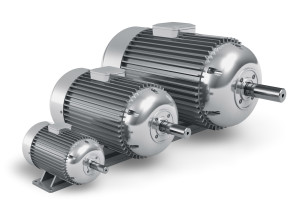 Set of different industrial electric motors